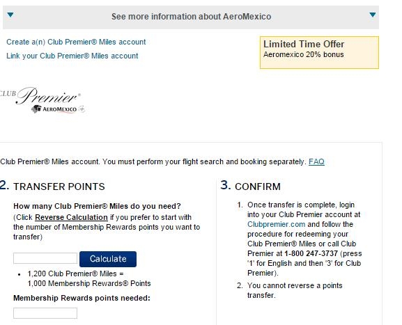 2 - Aeromexico Transfer Bonus