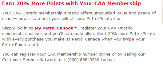 Petro Points Earning - CAA Membership