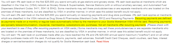 Scotia Momentum - Recurring Payments