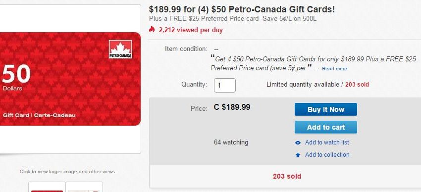 Petro canada cheap gift card